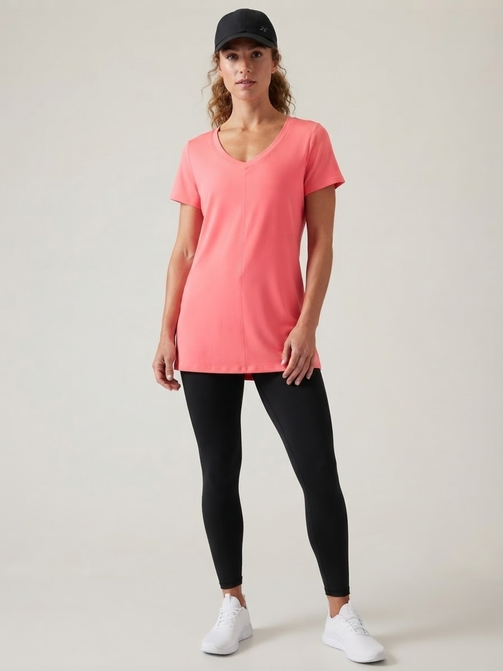 Isaac Mizrahi Live Pima Cotton Coral Tunic Top Small